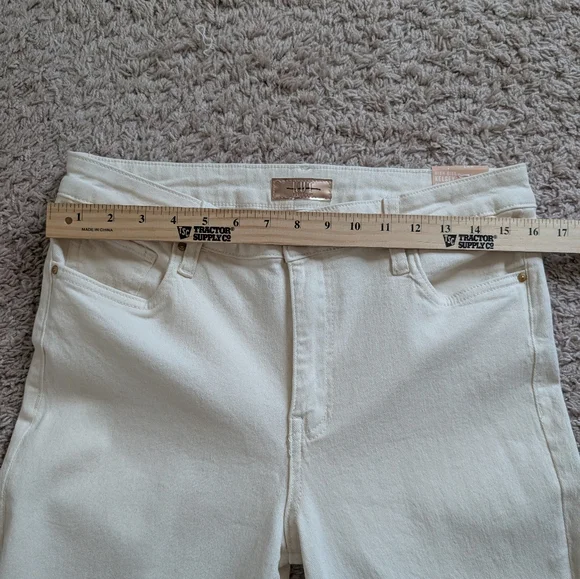 NWT Kut from the Kloth Kelsey High Rise Ankle Flare Jeans Ecru Raw Hem Size 10 - Picture 8 of 11